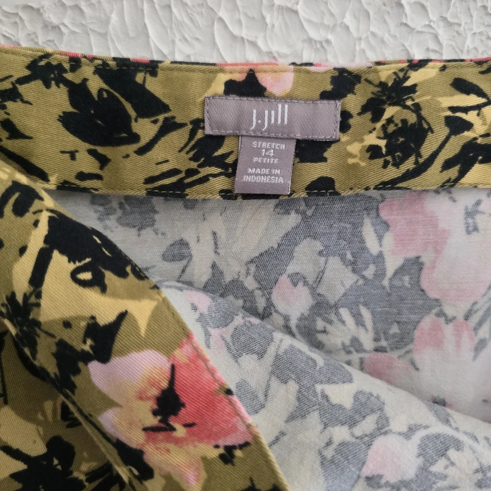 J Jill Woman's 12 Floral Cotton Blend‎ Pencil skirt